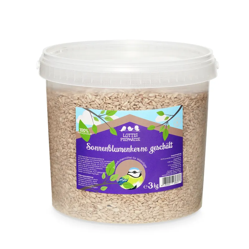 LOTTIS PIEPMÄTZE Sonnenblumenkerne geschält Eimer 3 kg Geprüft